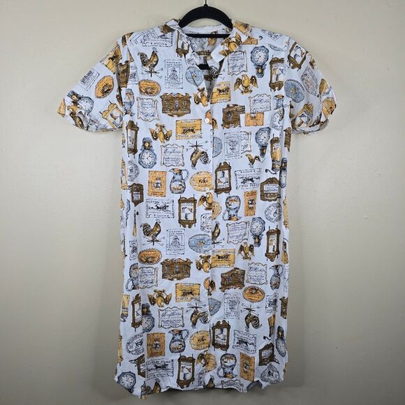 Vintage Print Short Sleeve Dress - Picture 1 of 7